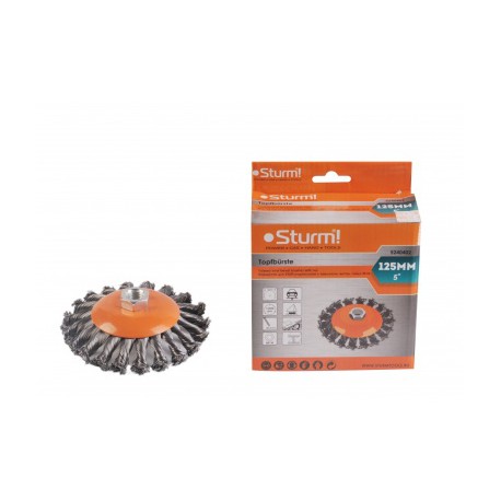5240402 Корщетка-насадка для УШМ Sturm! тип "колесо" с наклоном, М14, D125мм