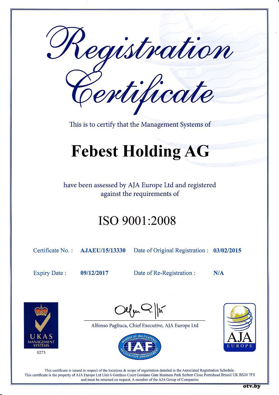   Febest DIN ISO 9001